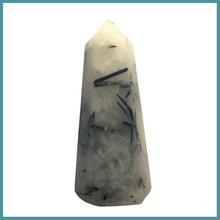 Load image into Gallery viewer, Large Tourmaline in Quartz Tower (Small Chipped Point)
