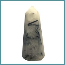 Load image into Gallery viewer, Large Tourmaline in Quartz Tower (Small Chipped Point)