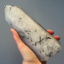 Load image into Gallery viewer, Large Tourmaline in Quartz Tower (Small Chipped Point)