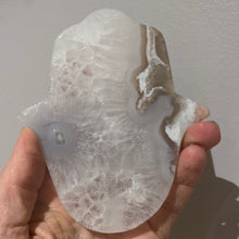 Load image into Gallery viewer, Flower Agate in Clear Quartz Hamsa